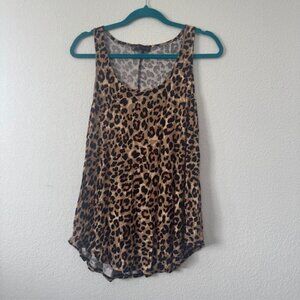 Shiela Rose Womens Soft Stretch Tanktop Leopard Cheetah Print Size Large NWOT